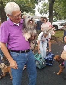 The annual Blessing of the Animals. We love our animal companions.