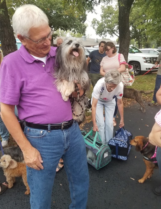 The annual Blessing of the Animals. We love our animal companions.
