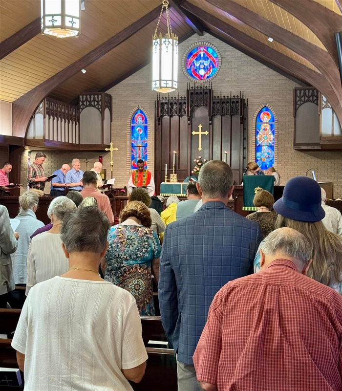 Service in our sanctuary. Bishop Harmon officiating.